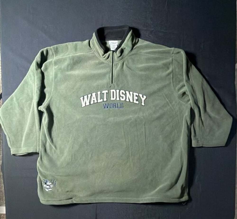 Disney Parks Walt Disney World 1/4 Zip Fleece Size XXXL Green